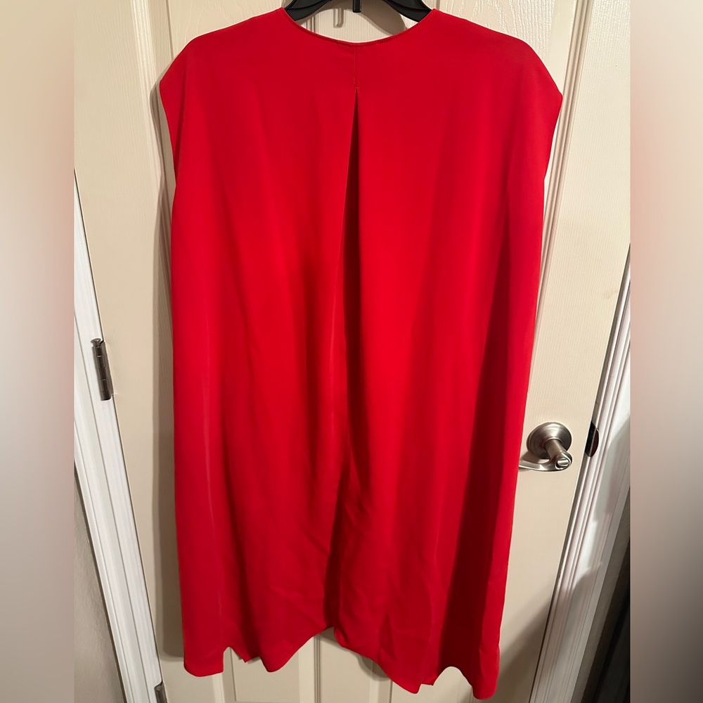 Rachel by Rachel Roy Sleeveless High Low V-Neck Shift Dress, Red, Size M - Picture 4 of 7